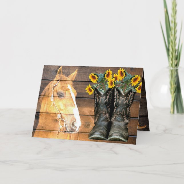 Western-Stiel Pferd und Cowboy Stiefel Sonnenblume (Vorderseite)