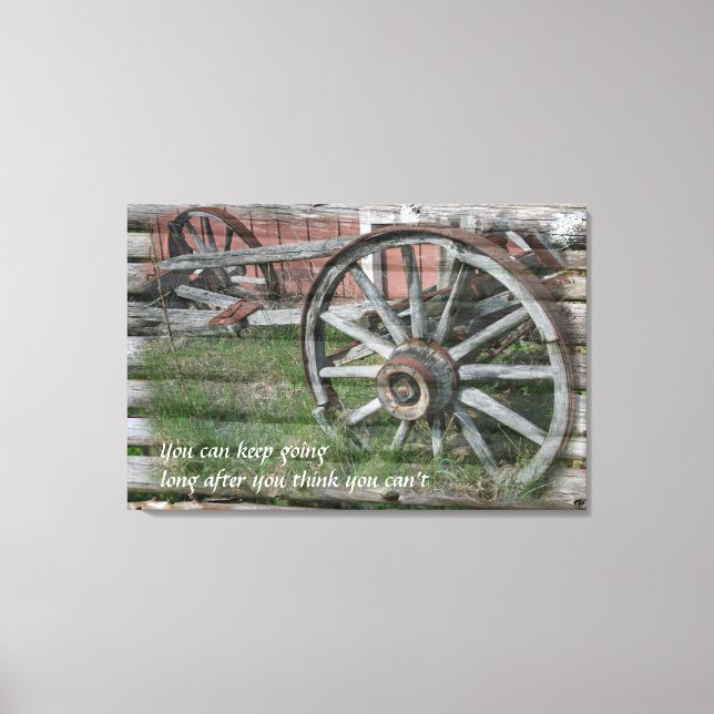 Western Stil rustikale Wagenrad-Leinwand drucksvol Leinwanddruck (Vorderseite)