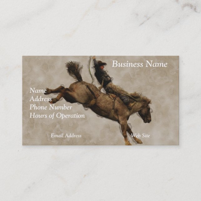 Western-Stil Western Bucking Bronco Cowboy Visitenkarte (Vorderseite)