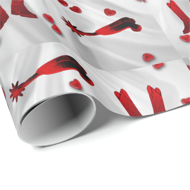 Western stimuliert Spuren und Herz-Umschlagpapier Geschenkpapier (Rolleneckpunkt)