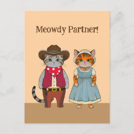 Western Style Cats Valentine Wild West Postkarte