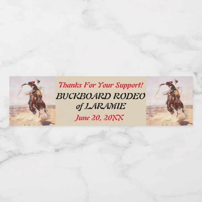Western Style Cowboy und Bucking Horse Rodeo (Einzelnes Label)