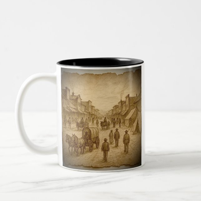 Western Style Parchment Mug Zweifarbige Tasse (Links)