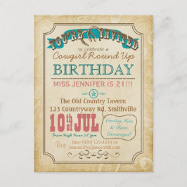 Western Style Postcard Einladung