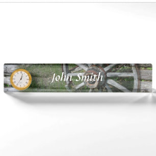 Western Style Rustic Wagenrad Schreibtisch Name Pl Namensplakette