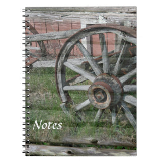 Western Style Rustic Wagenrad Spiral Notebook Notizblock