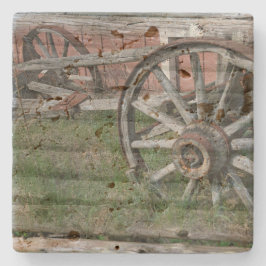 Western Style Rustic Wagenrad Stone Untersetzer