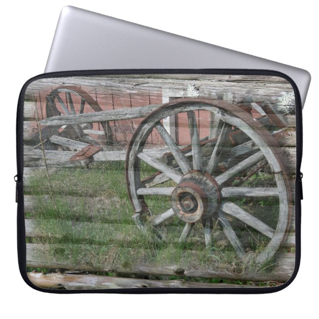Western Style Rustic Wagon Wheel Laptop Sleeve (Vorderseite)