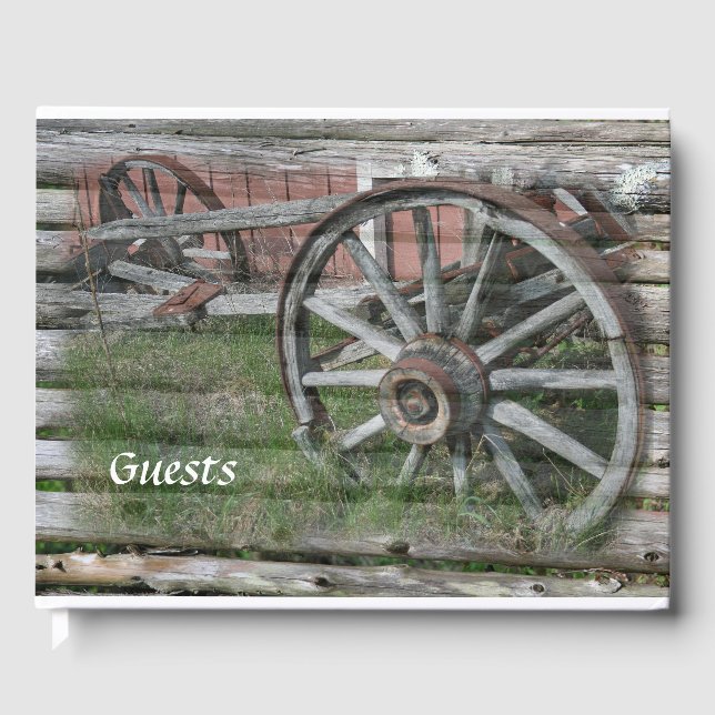Western Style Rustic Wagon Wheel livre d'hôtes (Recto)