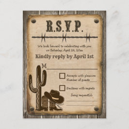 Western Style Wedding RSVP Card Einladung