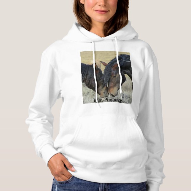 Western Style Wild Mustang Hooded Sweatshirt (Vorderseite)