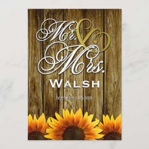 Western Sunflower Wedding Einladungen