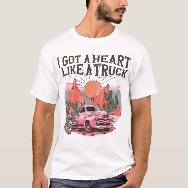 Western Sunset Cowgirl ich Got ein Herz wie ein LK T-Shirt (Vorderseite)