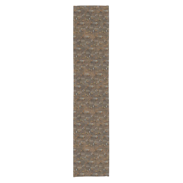 Western Table Runner Rodeo Design Brown Kurzer Tischläufer (Vorderseite)