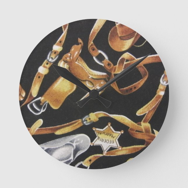 Western Tack Runde Wanduhr (Vorderseite)