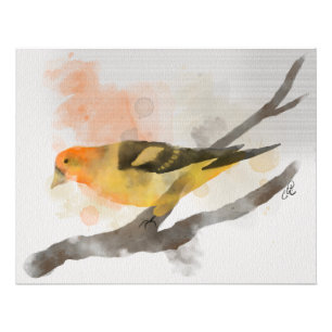 Western Tanager Gelbe Vogelzweig Fotodruck