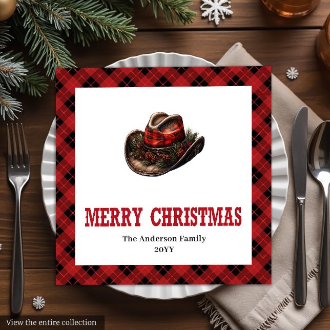 Western tartan napkins for holiday table setting serviette (Western tartan napkins for holiday table setting

)