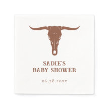 Western Terracotta Cowboy Babydusche Napkins