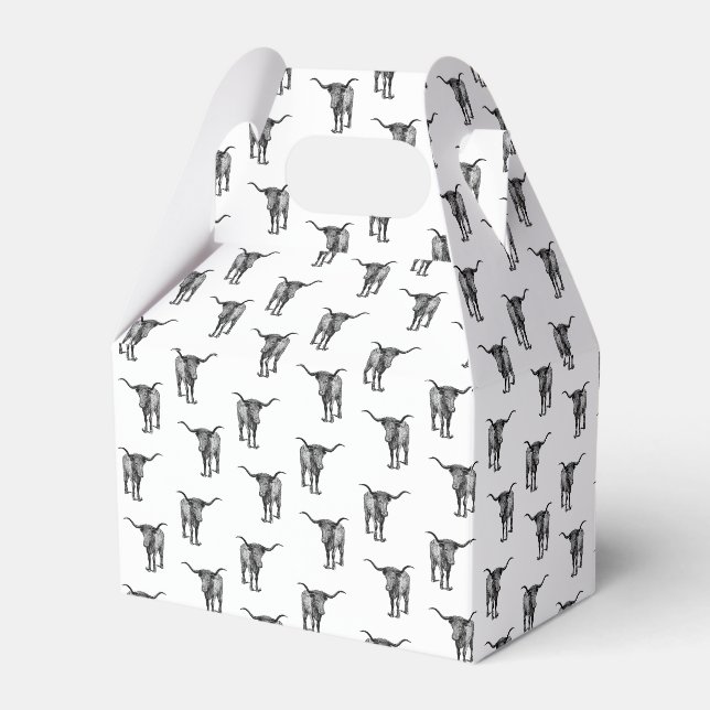 Western Texas Longhorn Bull CUSTOM FARBE Geschenkschachtel (Vorderseite)