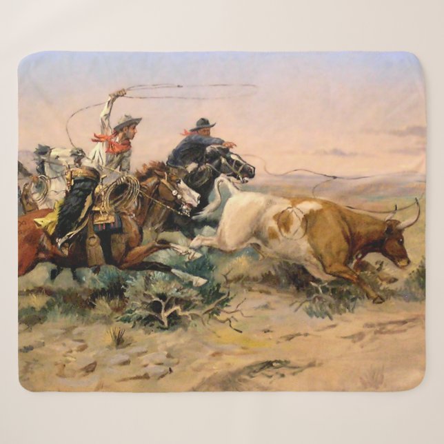 Western "The Herd Quitter" Art von Charles M. Russ Sherpadecke (Vorderseite (Horizontal))