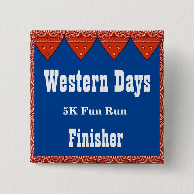 Western Theme Button Red Bandana (Vorderseite)