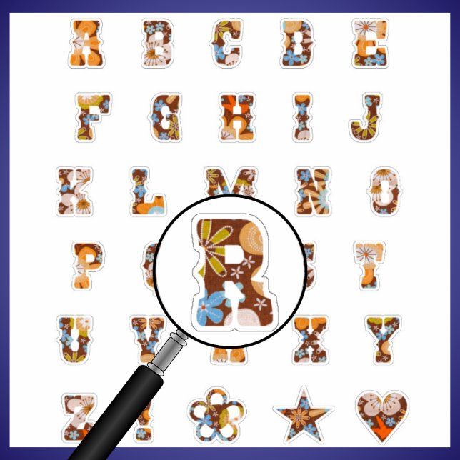 Western Theme Floral Monogram | Alphabet Letters Aufkleber (Von Creator hochgeladen)