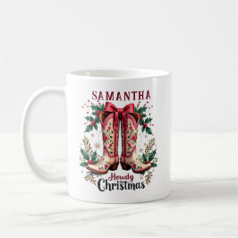 Western Theme Howdy Christmas Cowgirl Boots Kaffeetasse