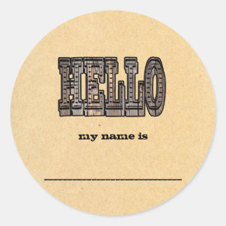 Western-Theme-Namensaufkleber Runder Aufkleber
