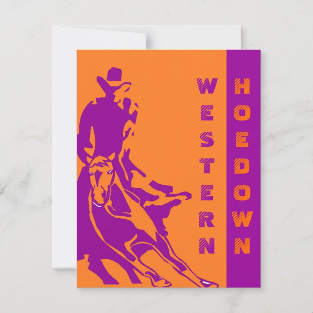 WESTERN THEME PARTY EINLADUNG ~ EZ2 ZOLLTISIEREN (Vorderseite)
