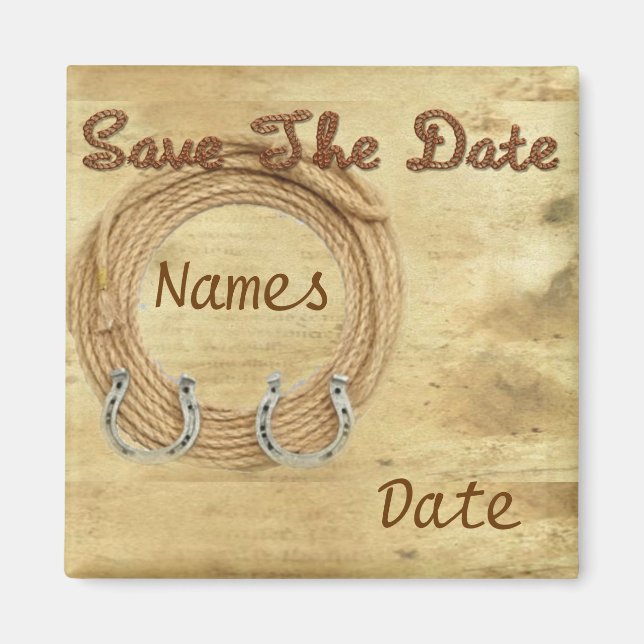 Western Theme Wedding Save the Date Magnete Magnet (Vorne)