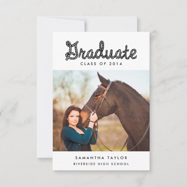 Western Themed Graduation Party Mini Einladung (Vorderseite)