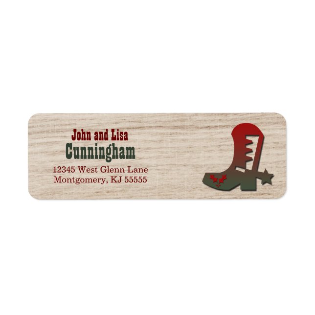 Western Themed Red and Green Holiday Cowboy Boot (Vorne)