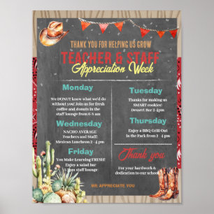 Western Themed Teacher Wertungswoche Poster