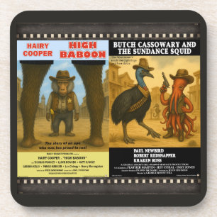 Western-Tierfilm-Plakatparodie Getränkeuntersetzer
