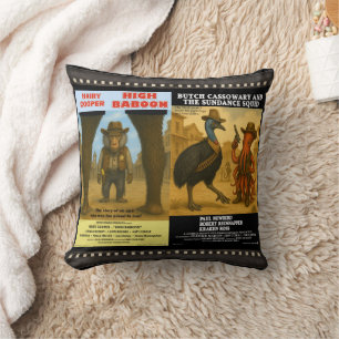 Western-Tierfilm-Plakatparodie Kissen