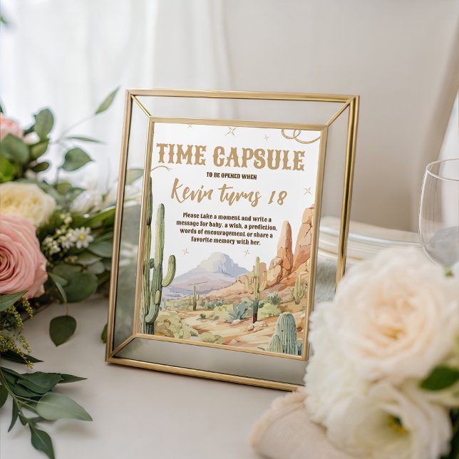 Western Time Capsule Geburtstagszeichen Sockelschild (Von Creator hochgeladen)