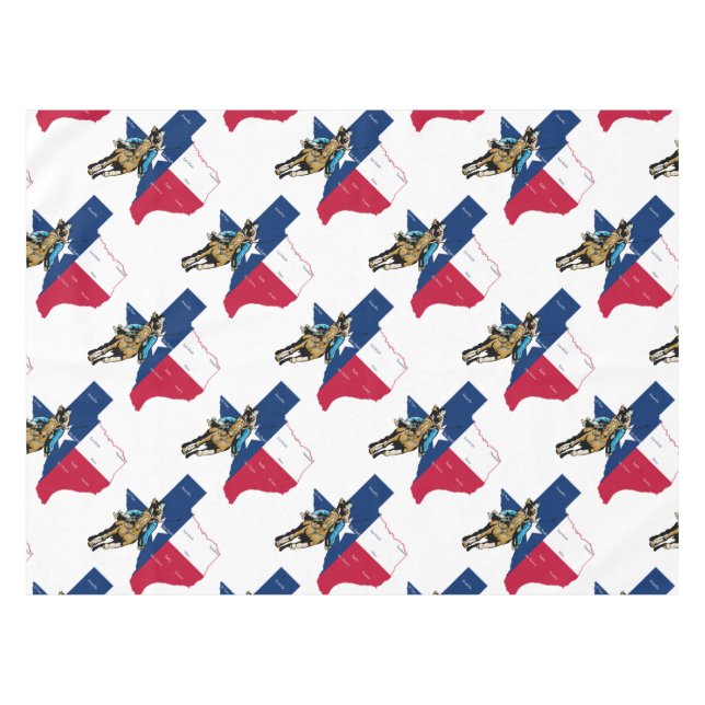 Western Tischtuch Texas Cowgirl Print Tischdecke (Vorderseite (Horizontal))