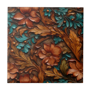 Western Toolted Leather Keramik Tile Fliese
