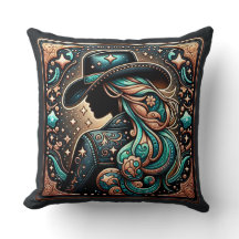 Western Toolted Leather Print Cowgirl