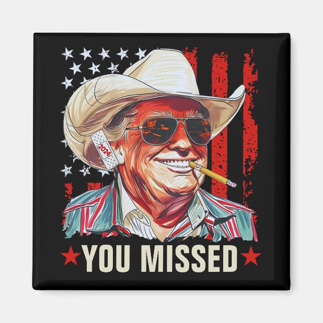 Western Trump Cowboy | Sie haben Trump 2024 vermis Magnet (Vorne)