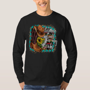 Western Türkis Serape Sonnenblume Schuld daran T-Shirt