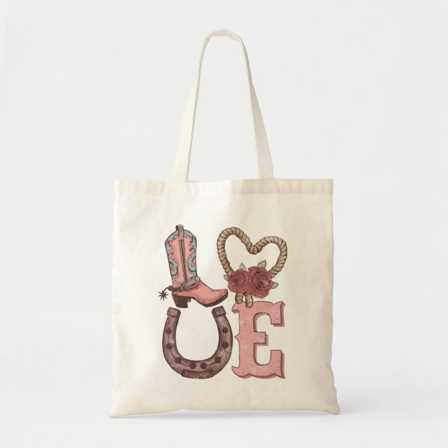 Western Valentinstag Liebe Tragetasche (Vorne)