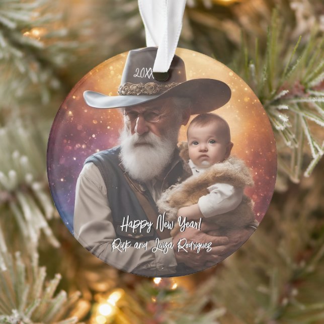 Western Vaterzeit und Baby Neujahr Ornament (Baum)