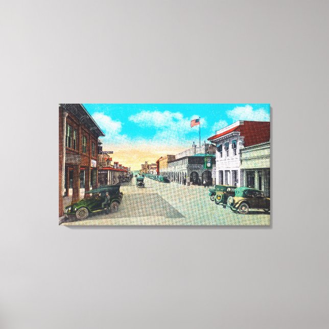 Western View von 5th und Main Street Corner Leinwanddruck (Vorderseite)