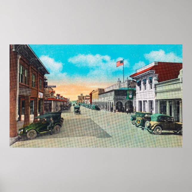 Western View von 5th und Main Street Corner Poster (Vorne)