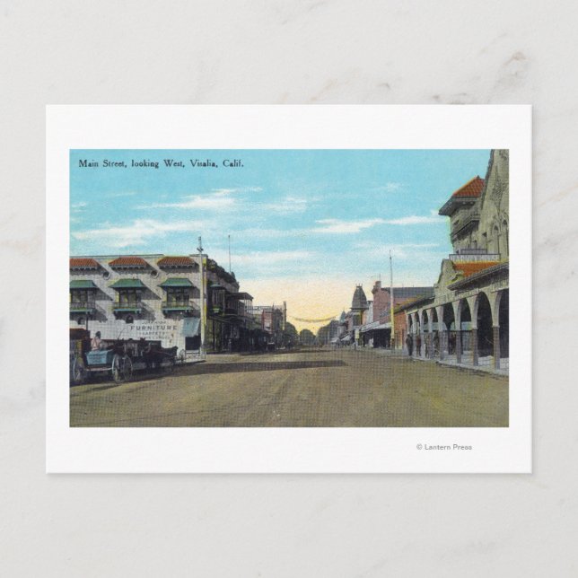 Western View von der Main StreetVisalia, CA 2 Postkarte (Vorderseite)