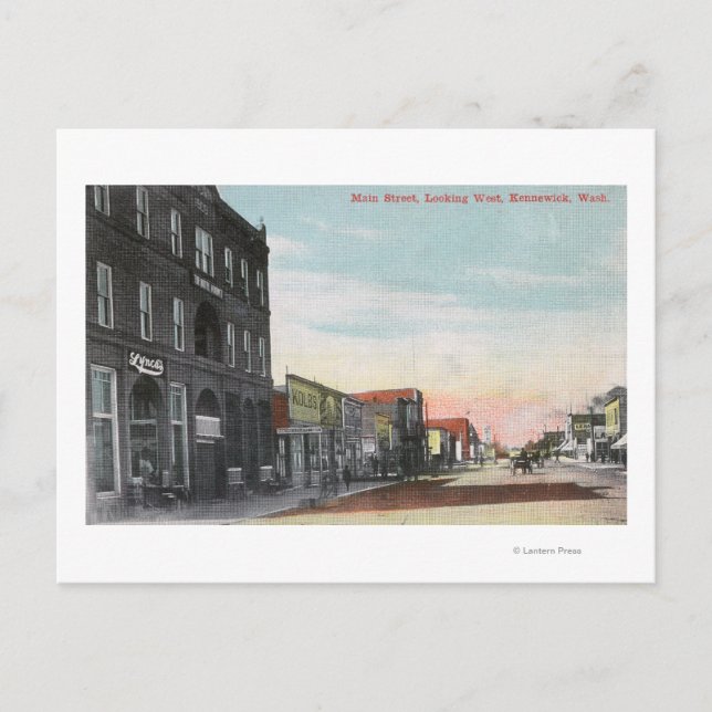 Western View von Main StreetKennewick, WA Postkarte (Vorderseite)