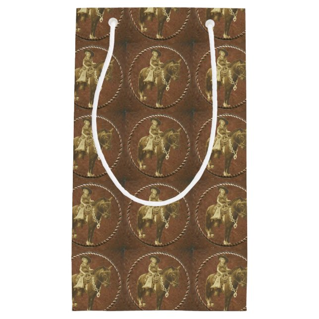 Western Vintag Cowgirl Geschenktasche Kleine Geschenktüte (Vorderseite)