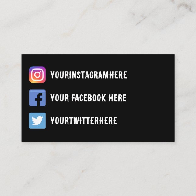 Western Vintag Instagram Twitter Facebook Visitenkarte (Vorderseite)