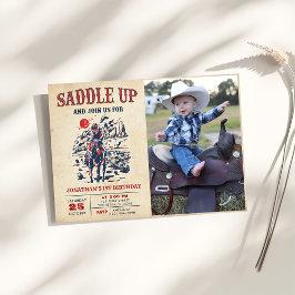 Western Vintag Wüste Erste Rodeo 1. Geburtstag Einladung